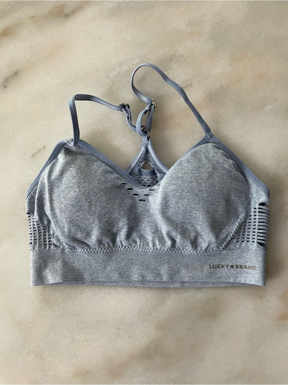 Lucky Brand Heather Gray Seamless Light Support Bralette